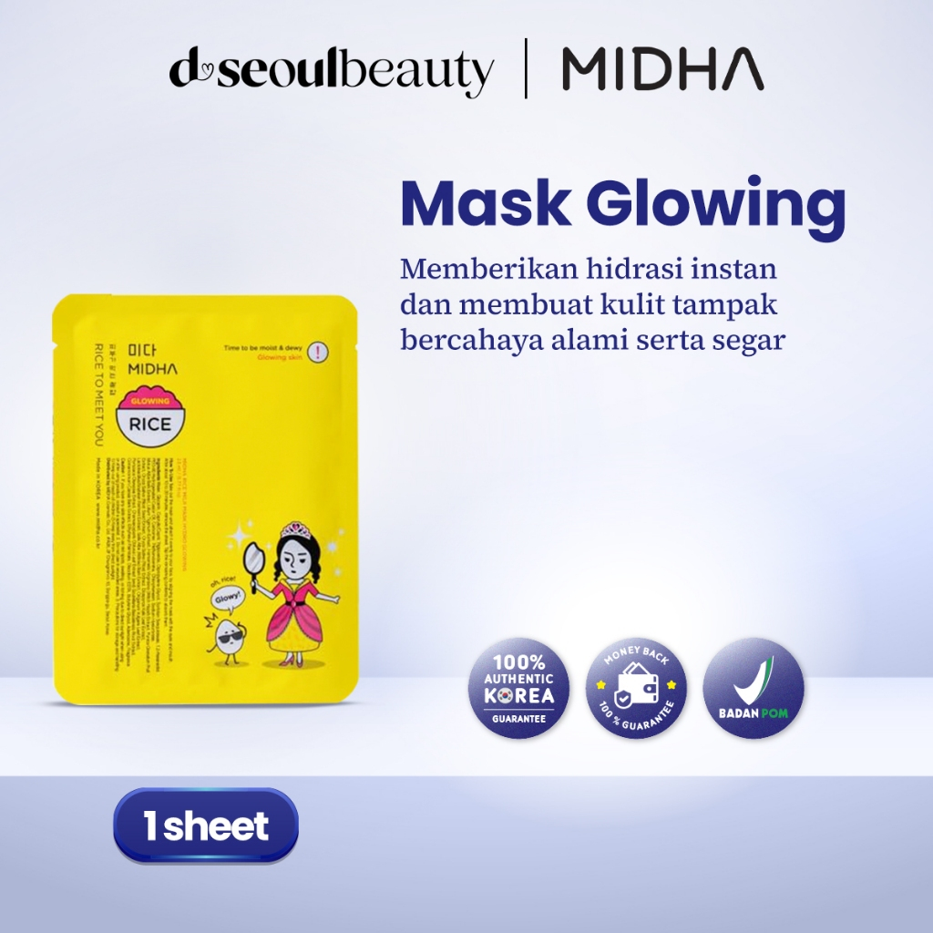 Jual MIDHA - Rice Milk Mask Hydro Glowing | Shopee Indonesia