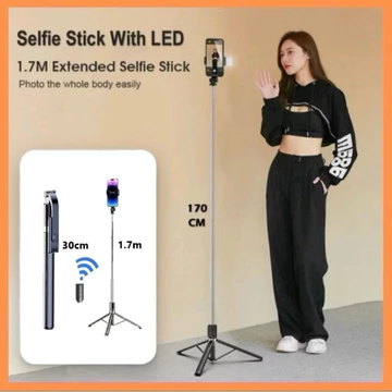 Z3 MEREK K9 LED Tongsis Tripod Bluetooth 1.7m Tripod Tongsis Untuk Live Tripod Hp Android