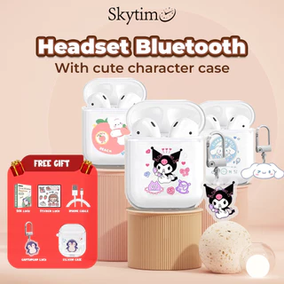 (FREE GIFT) Skytime Cute Character Earphone Bluetooth Wireless EP06 TWS Lucu Touch Control Calling Music Sports
