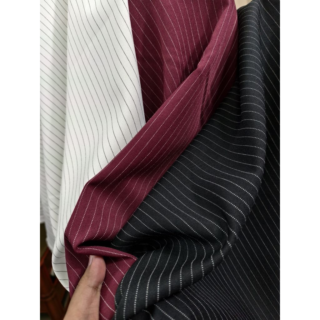 Jual BAHAN KAIN SEMI WOOL / SEMIWOOL TEBAL SALUR GARIS (harga per 50cm ...
