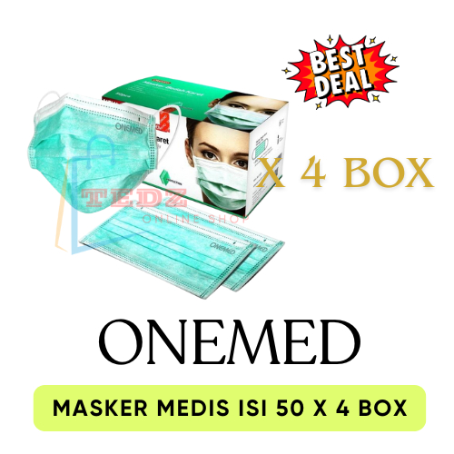 Jual Masker Onemed Medis isi 50 pcs X 4 Box | Shopee Indonesia