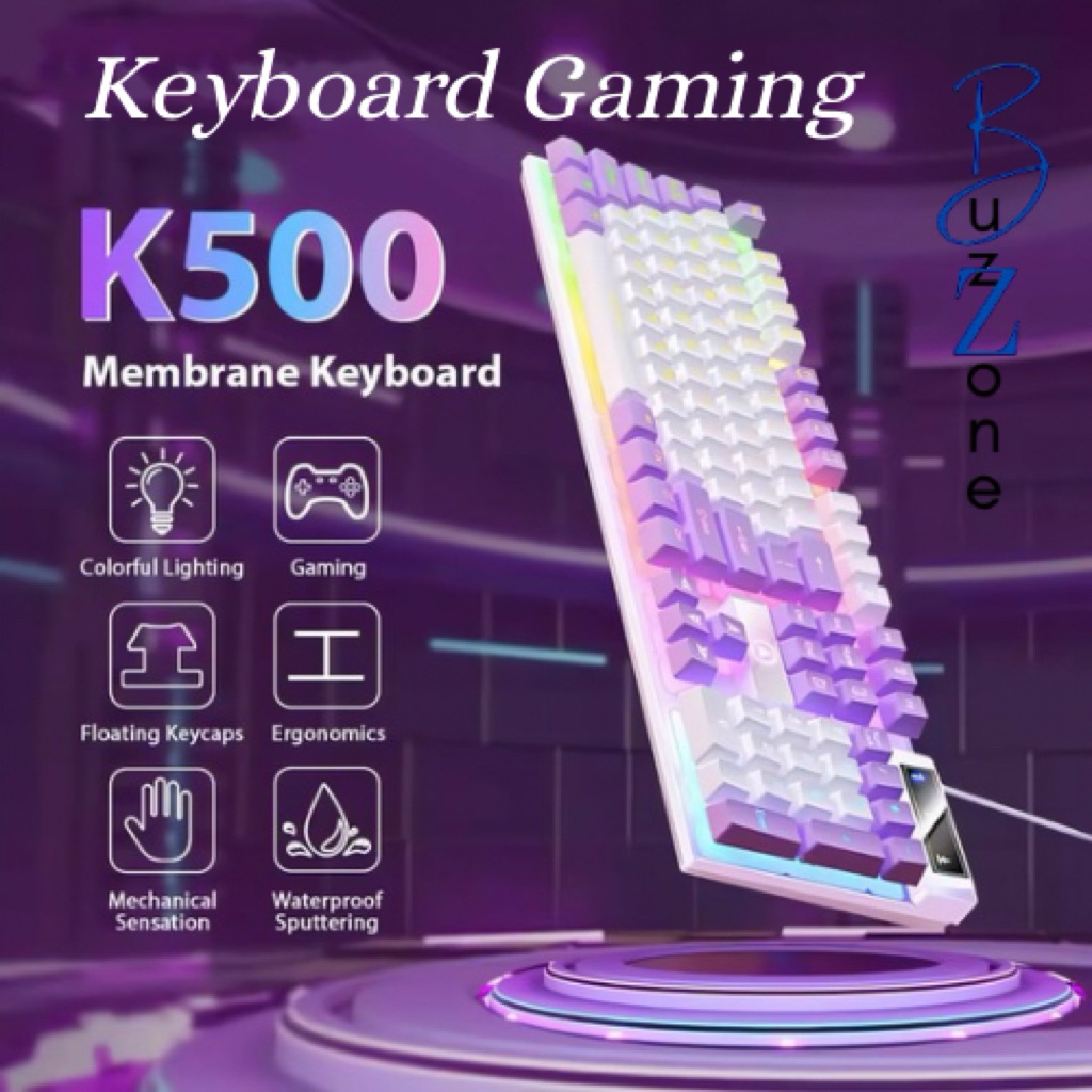 Jual Keyboar Gaming Mechanical Purple Hand RGB Cable Light K500 Murah ...