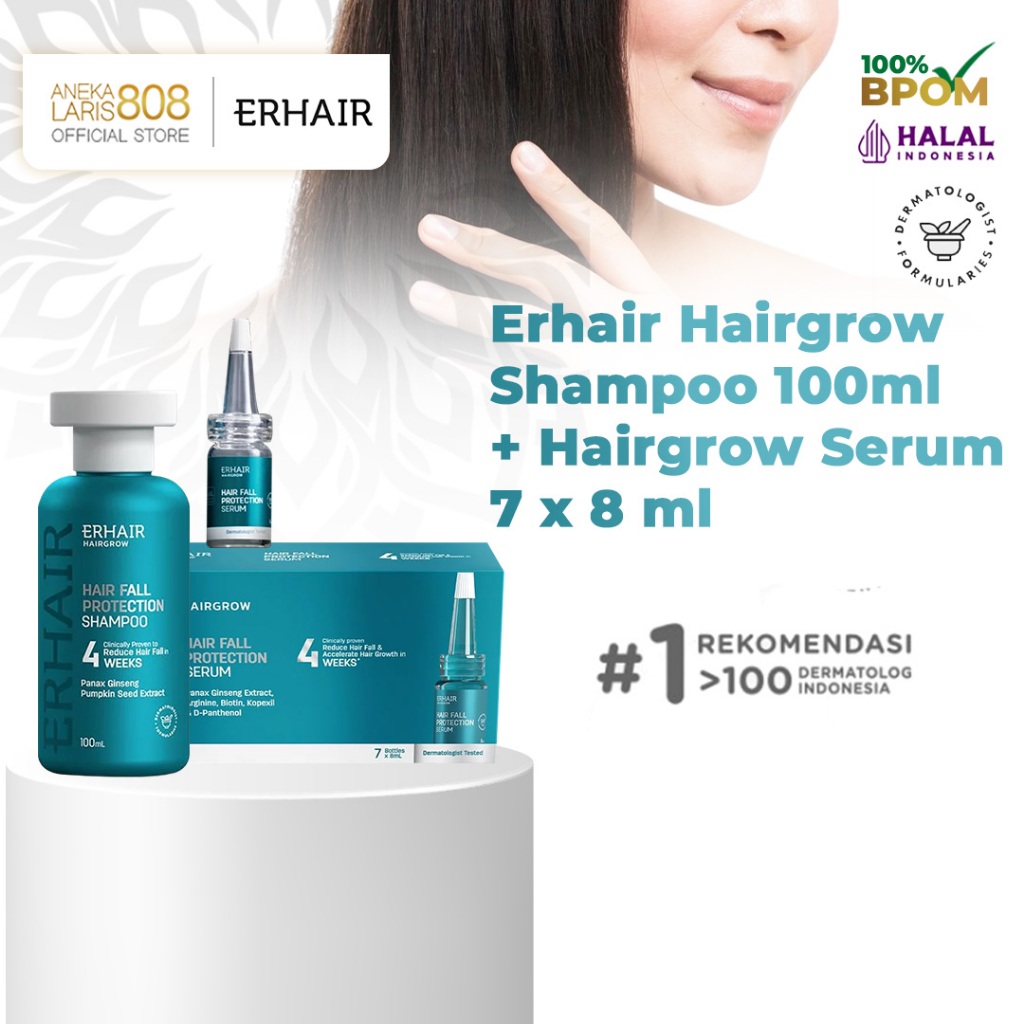 Jual ERHA Penumbuh Rambut Rontok - ERHAIR Hairgrow Shampoo 100 ml ...