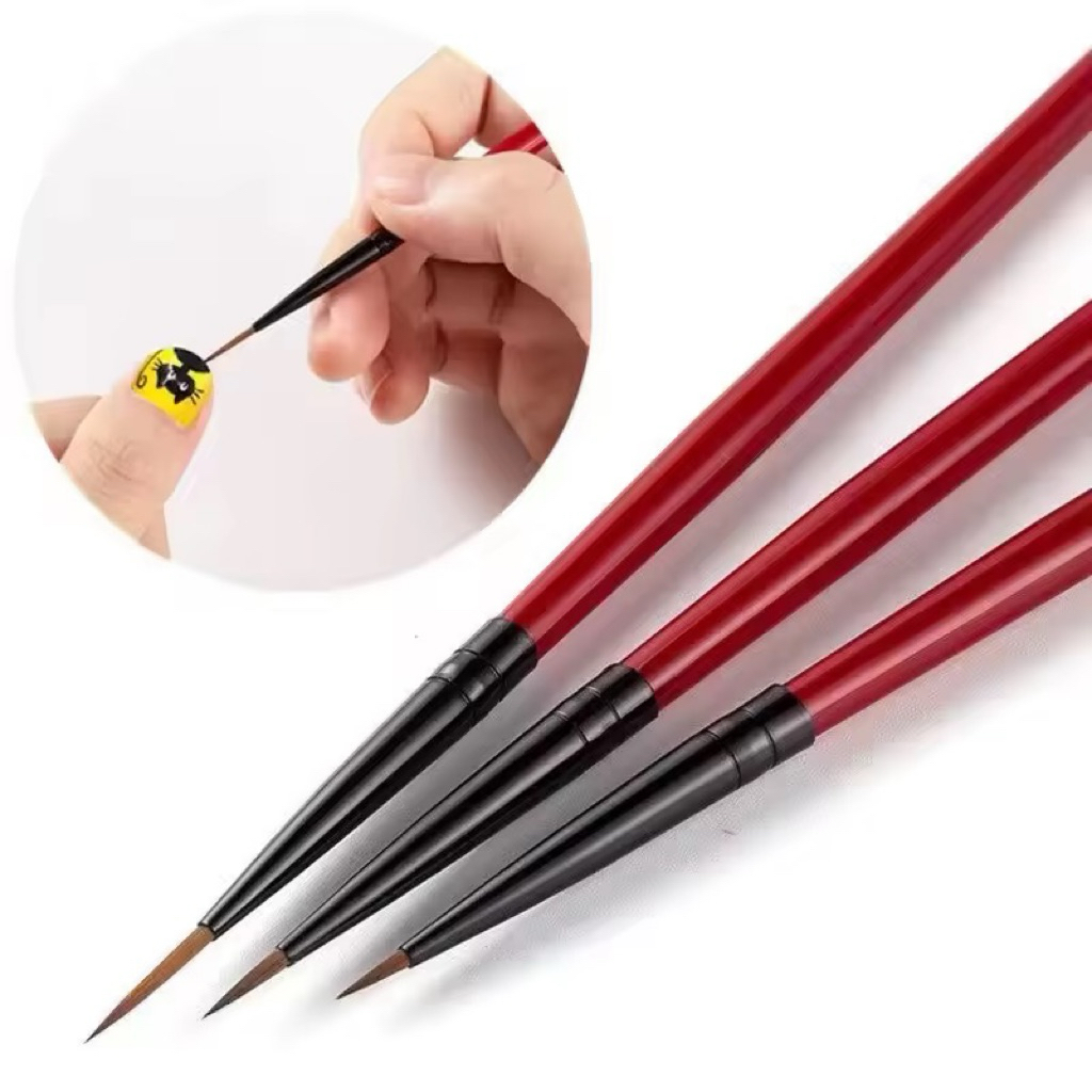 Jual 3pcs/Set Painting Brush Liner 5mm/7mm/11mm Drawing Brush Pen Kuas ...