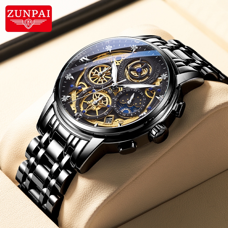 WISHDOIT Jam Tangan Pria Anti Air Original Rantai Keren Terbaru Mewah 2025  Luxury Stainless Steel Chronograph Watch Men Cod