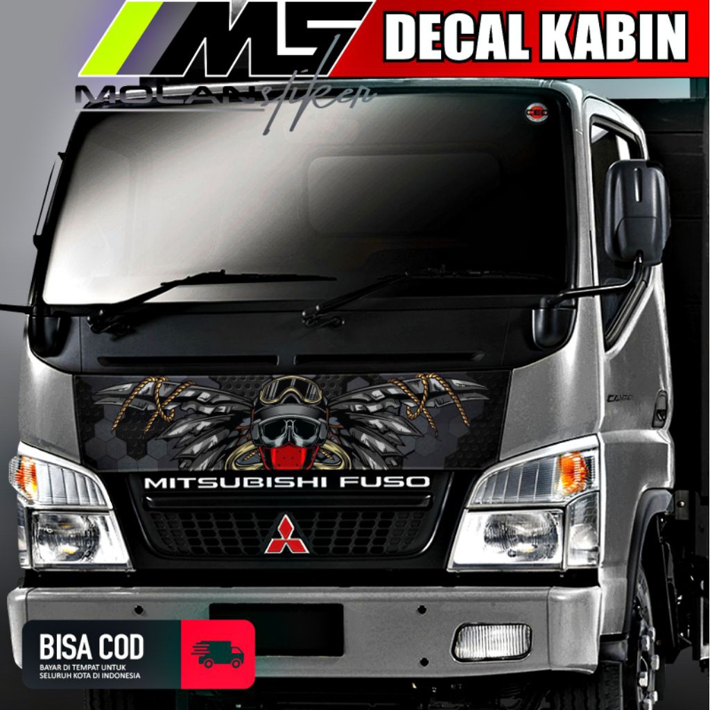 Jual Decal Sticker Striping Variasi Kabin Depan Truck Canter Decal ...
