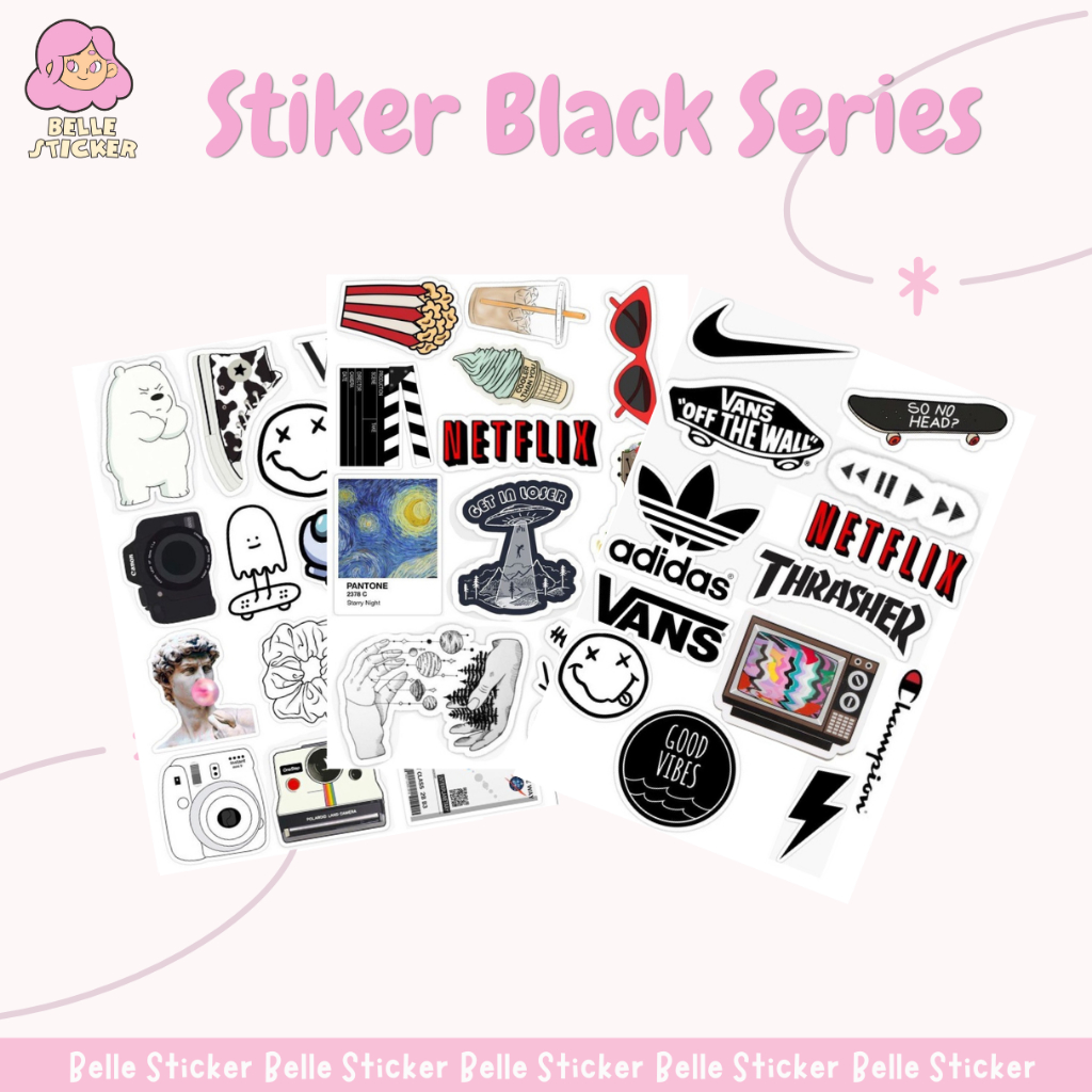 Jual Sticker Aesthetic Black Series Sticker Laptop Sticker Tumblr HP ...