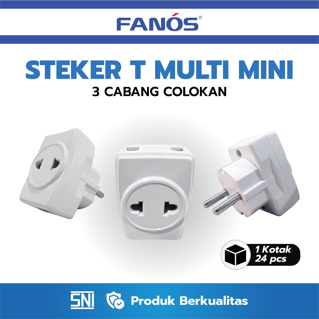Jual Fanos Steker T Multi Mini / Colokan Listrik T SNI | Shopee Indonesia