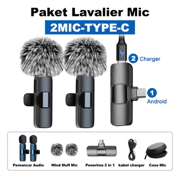 MAIKET Mic Wireless Clip On Microphone Wireless Mic Portabel Mic Content Creator Audio Video