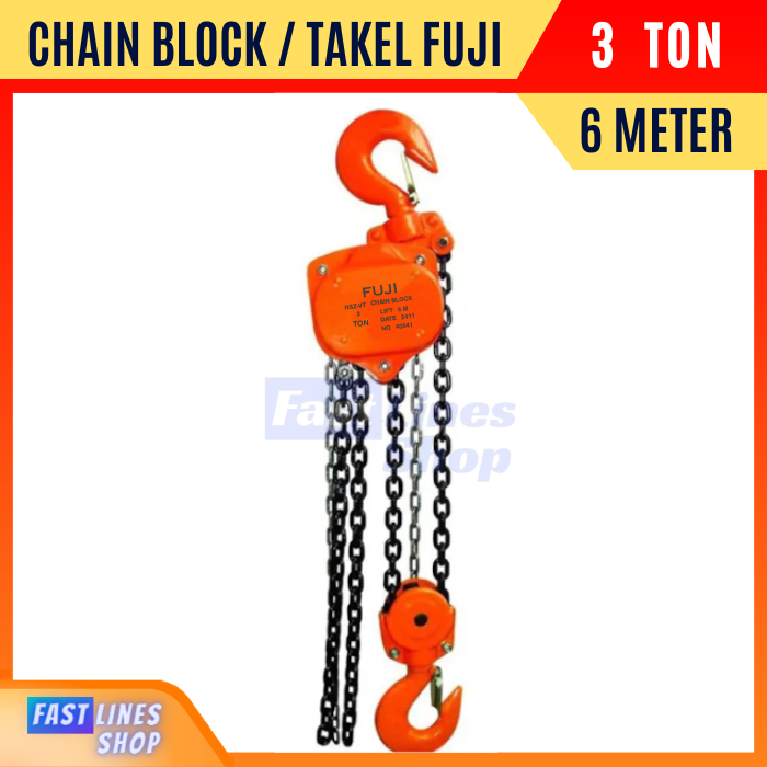 Jual Chain Block Takel Fuji 3 Ton 6 Meter Katrol Rantai Kerek Manual ...