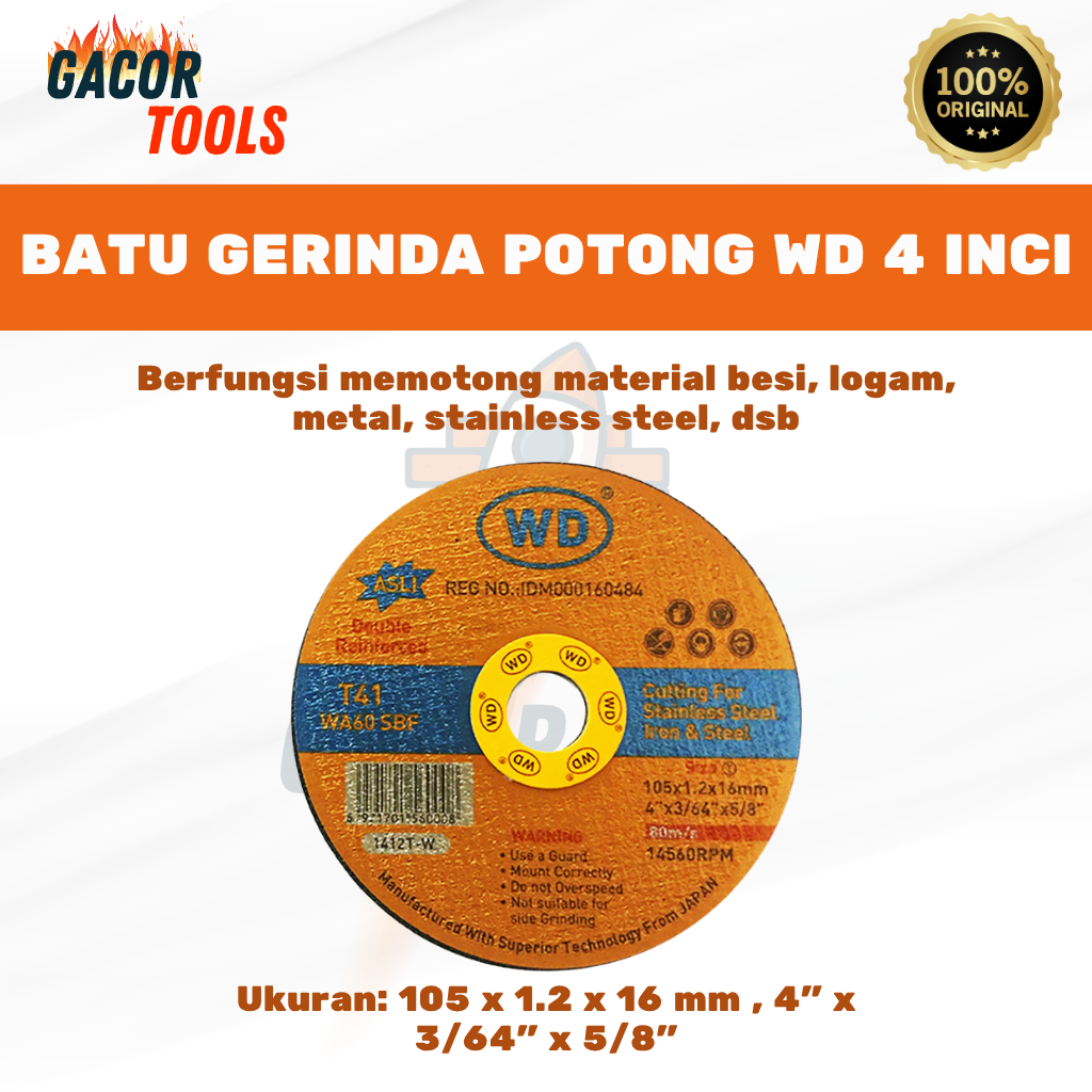 Jual Batu Potong WD 4 Inch / Batu Gerinda Potong / Batu Potong Mata ...