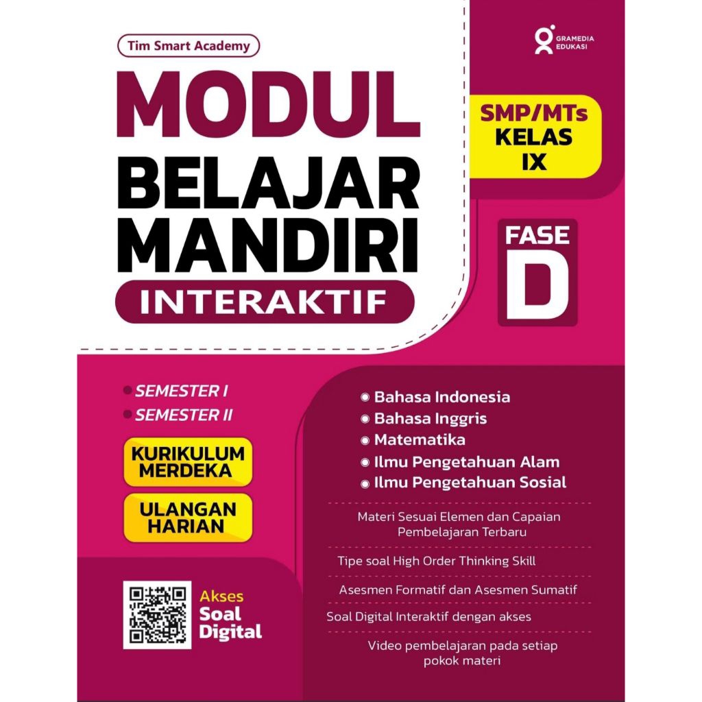 Jual Buku Modul Belajar Mandiri SMP/MTs Kelas IX - Tim Smart Academy ...