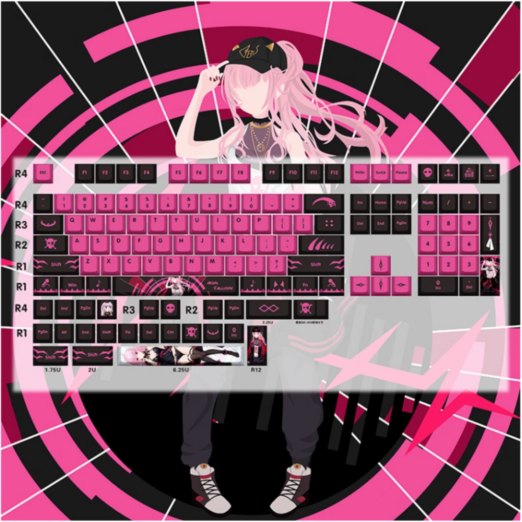 Jual Keycaps Mori Calliope Hololive VTuber PBT Cherry Profile 132 Keys ...