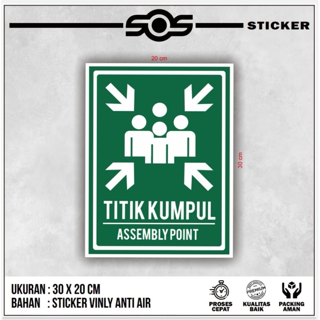 Jual SAFETY SIGN STICKER K3, LABEL TANDA ASSEMBLY POINT, STICKER LABEL ...