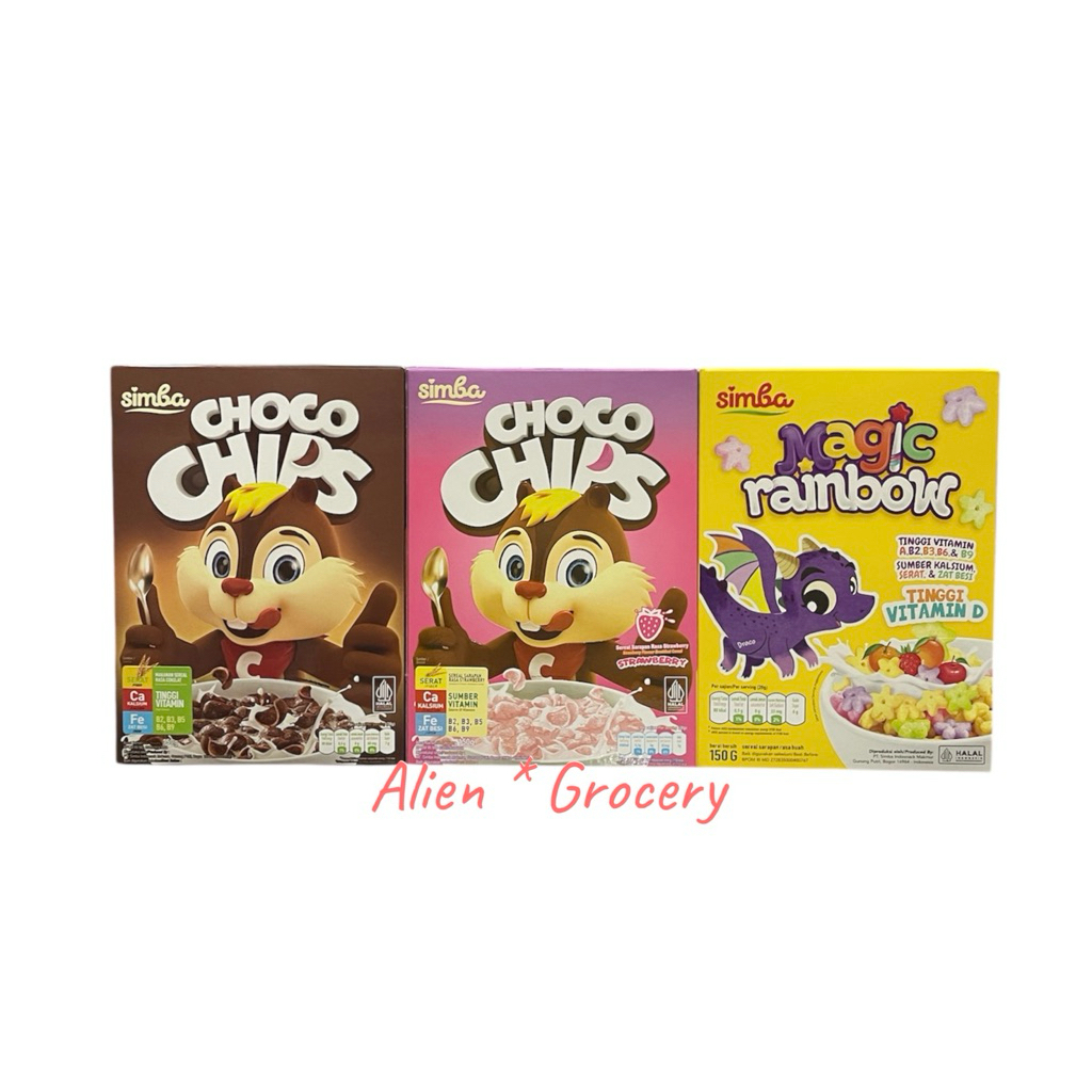 Jual SIMBA Choco Chip Chocolate Strawberry Magic Rainbow Sereal Cereal ...