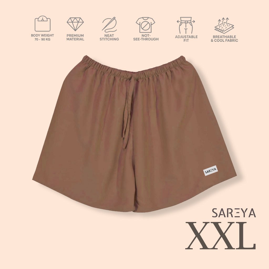 Jual SAREYA - Zea Celana Pendek Wanita Polos XXL Rayon Twill Premium ...