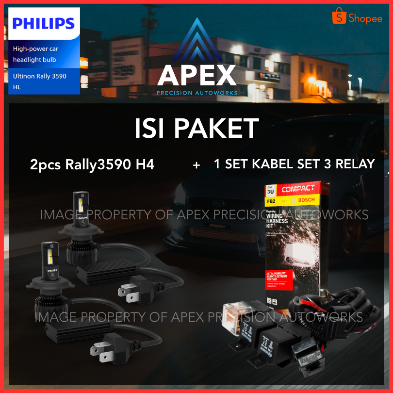 Jual Lampu Mobil Philips Ultinon Rally 3590 H4 6500K 90W 12V Berikut ...