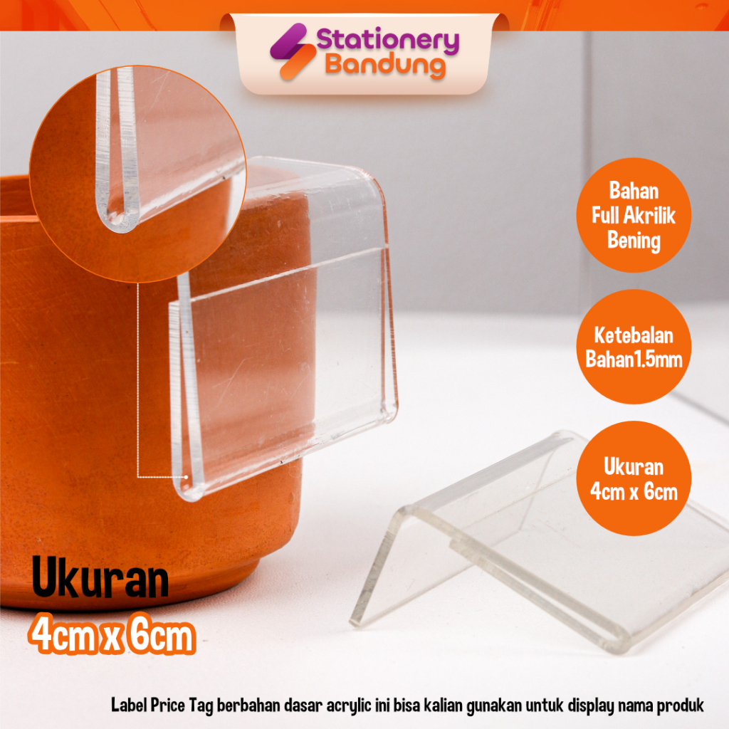 Jual Label Tag Card Display Harga Akrilik Acrylic Produk Price Tag slip ...