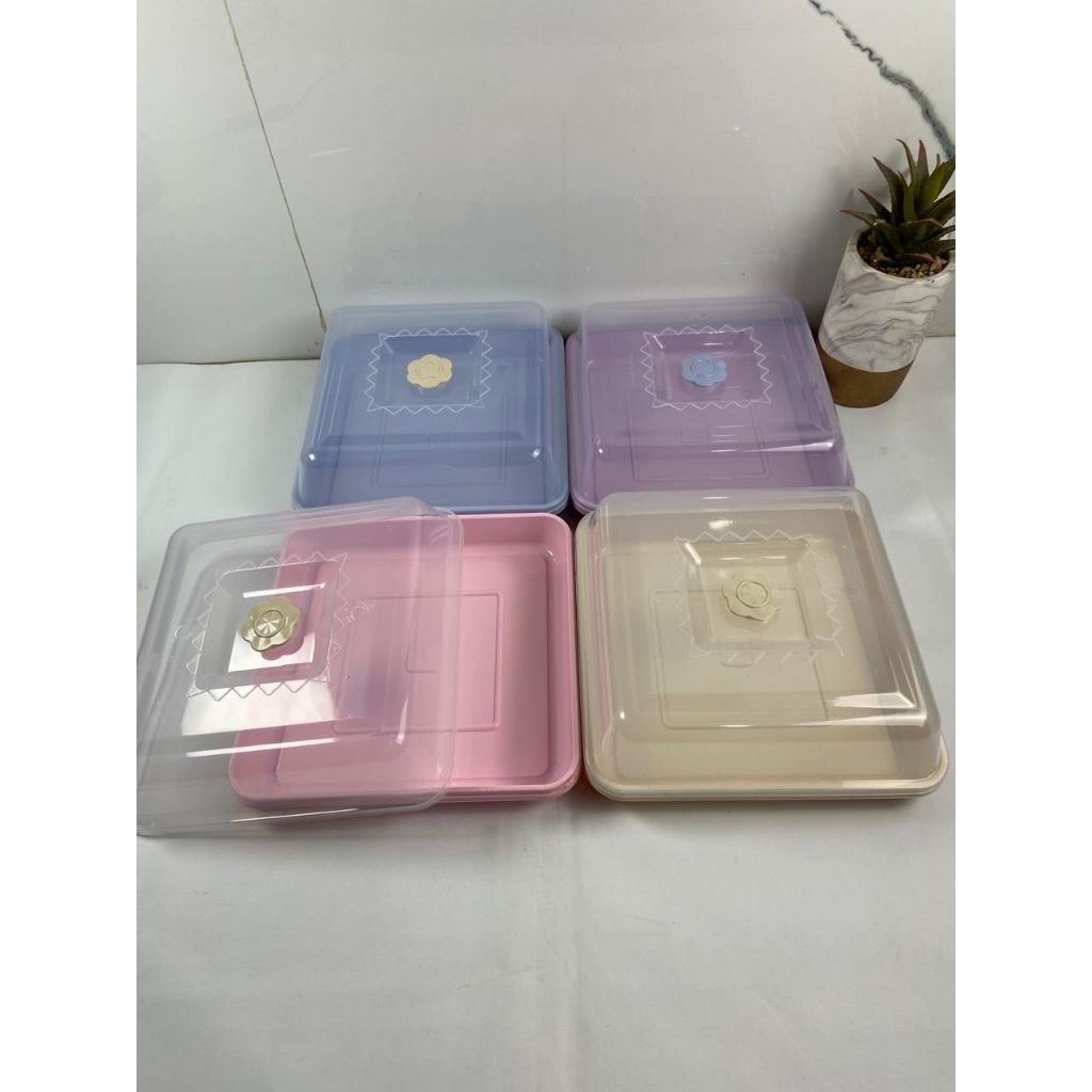 Jual (3 pcs) Tempat Roti Bolu Kue Segi WNKY Deluxe / Kotak Wadah Bolu ...