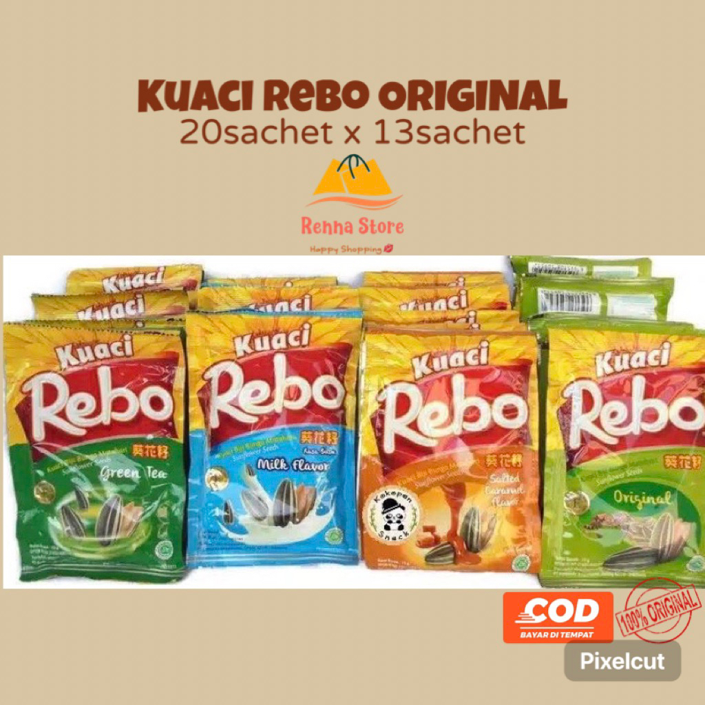 Jual 20sachet Kuaci REBO Original 13gr Renceng Kwaci Bunga Matahari ...