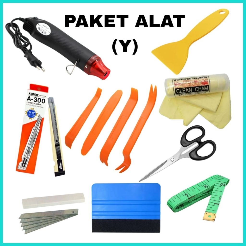 Jual Satu Set Alat Pasang Sticker Kaca Film Scrapper Sticker Mini Heat ...