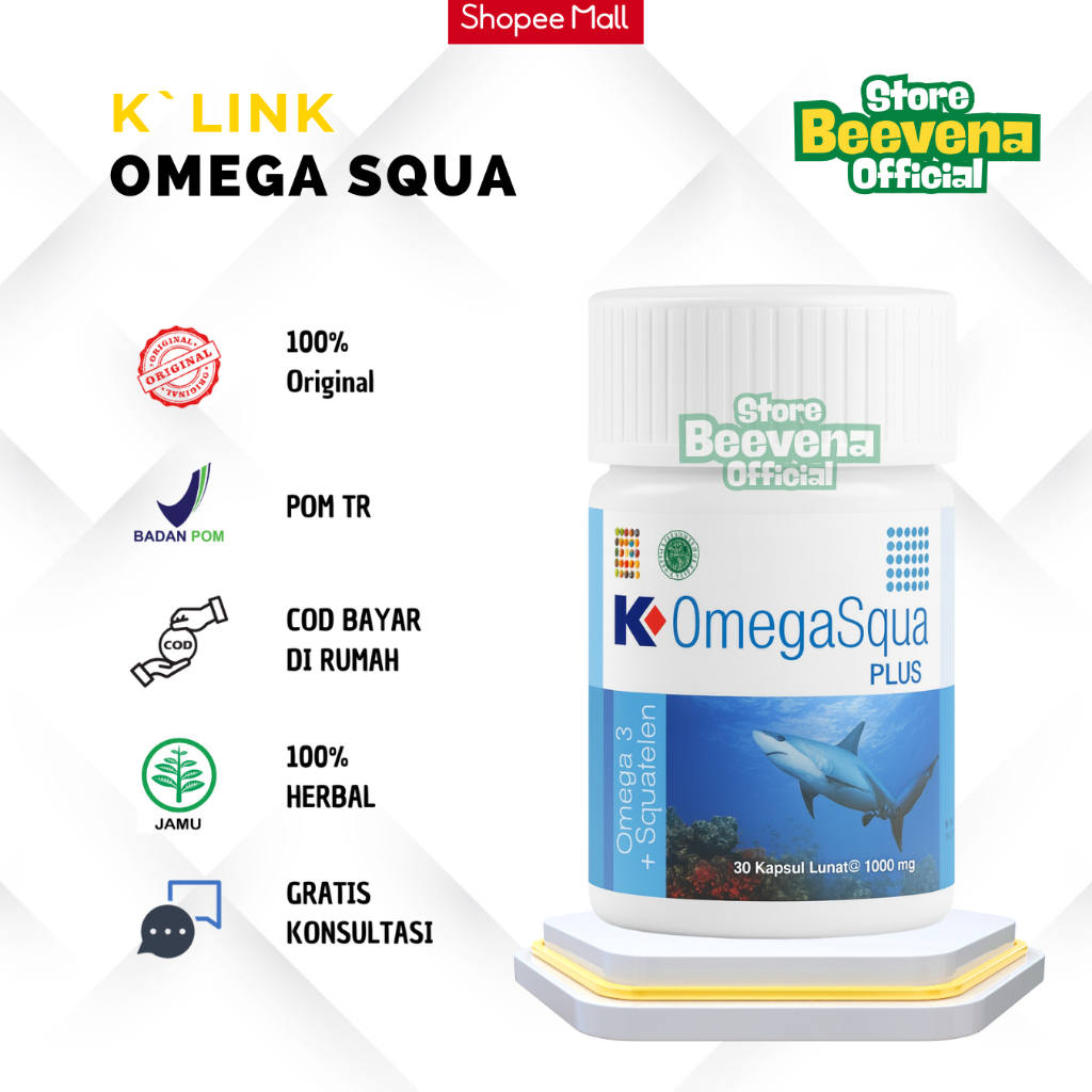 Jual Omega Squa Plus K-link Original Suplemen Makanan Minyak Ikan ...