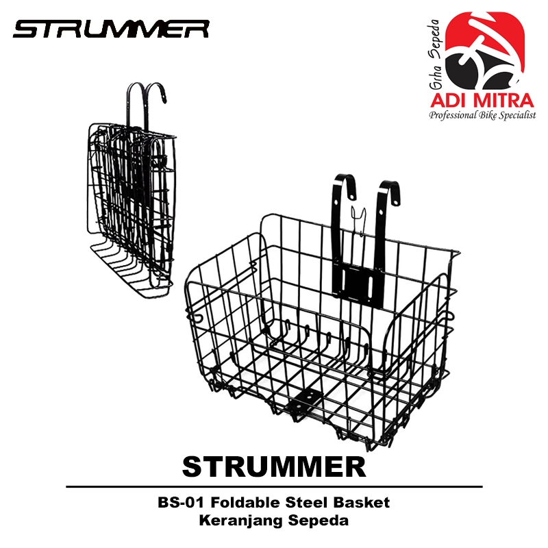 Jual Strummer BS-01 Foldable Steel Basket Keranjang Sepeda | Shopee ...