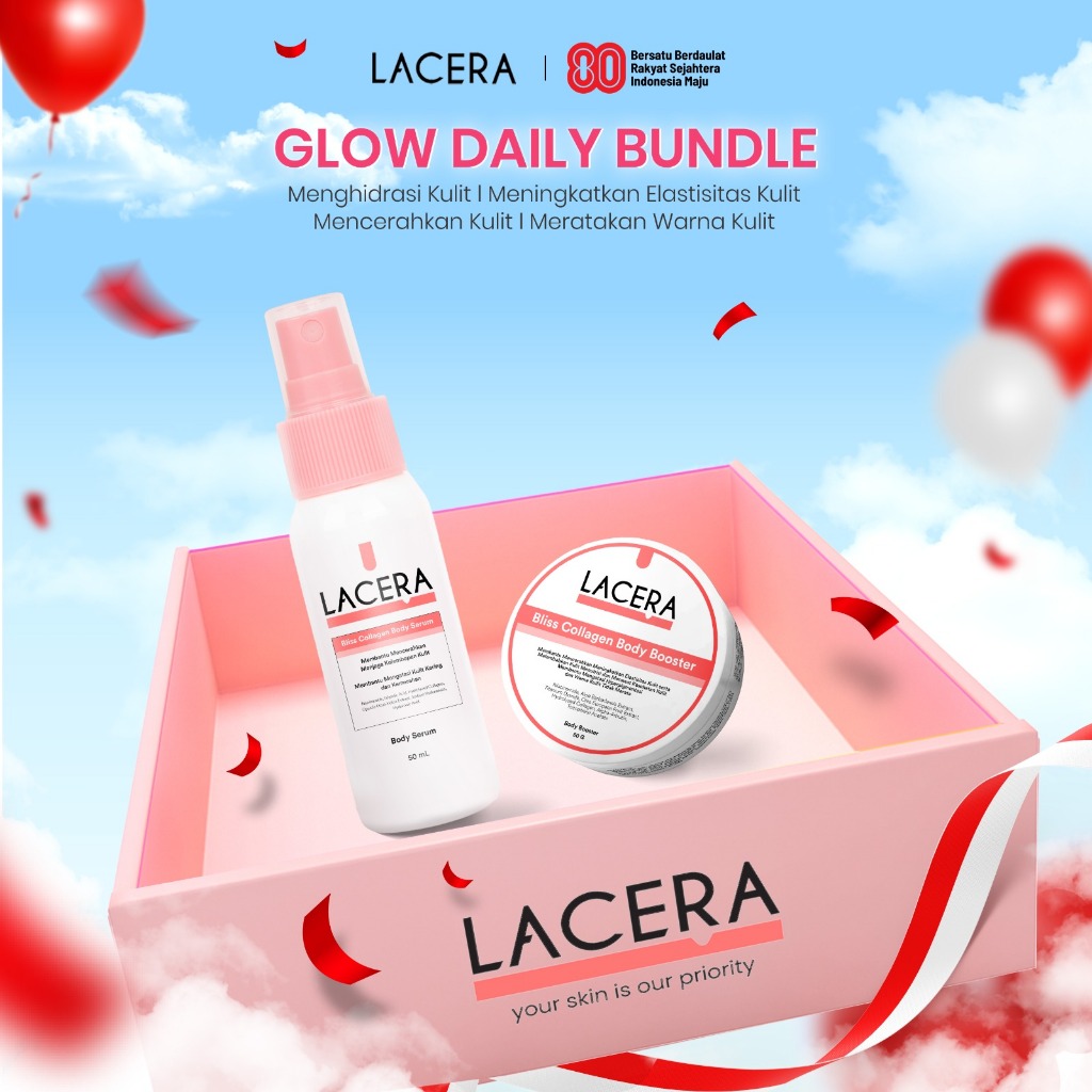 Jual Lacera Bright Glow Set - Collagen Body Booster 50G X Collagen Body ...