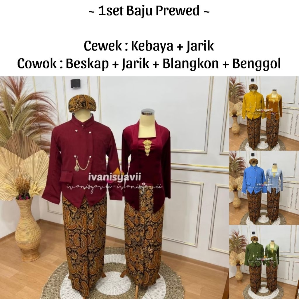 Jual (1set, Prewedding) Baju Couple Adat Jawa - Solo | Warna Lengkap ...