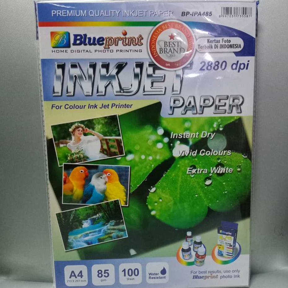 Jual Kertas Inkjet Paper BluePrint A4 85Gsm 100Sheet Doff Water ...