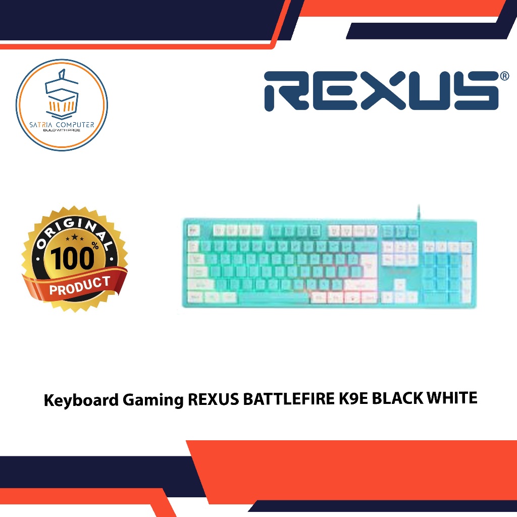 Jual Keyboard Gaming REXUS BATTLEFIRE K9E BLACK WHITE | Shopee Indonesia