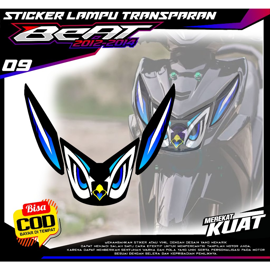 Jual 09 STICKER AESTHETIC LAMPU TRANSPARAN BEAT FI | Shopee Indonesia