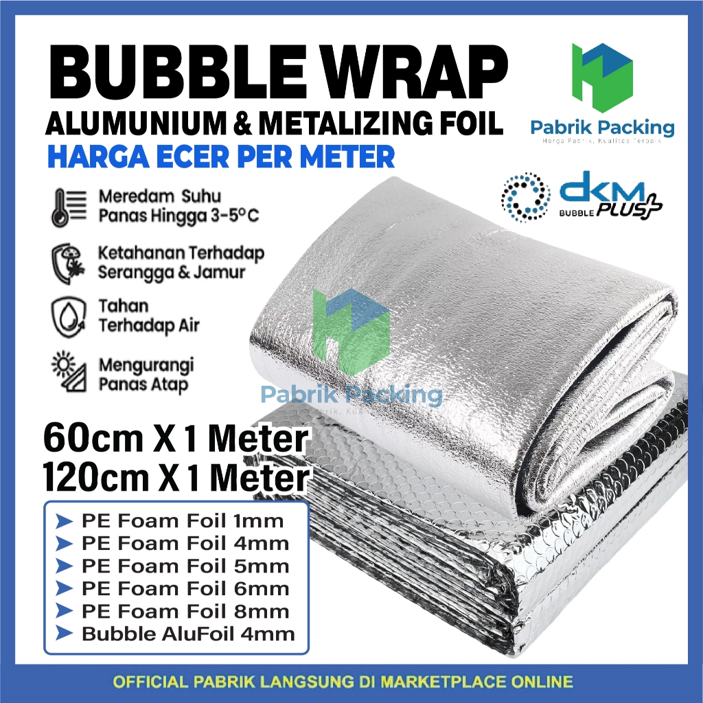 Alumunium Foil Bubble | Insulasi Atap | PE Foam Foil Peredam Panas Atap Meteran