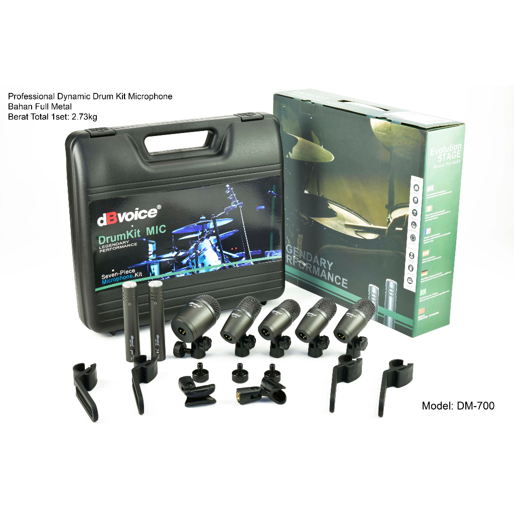 Jual Mic Drum dbVoice DM 700 Original dBVoice DM700 Kit Drum / Mic Drum ...