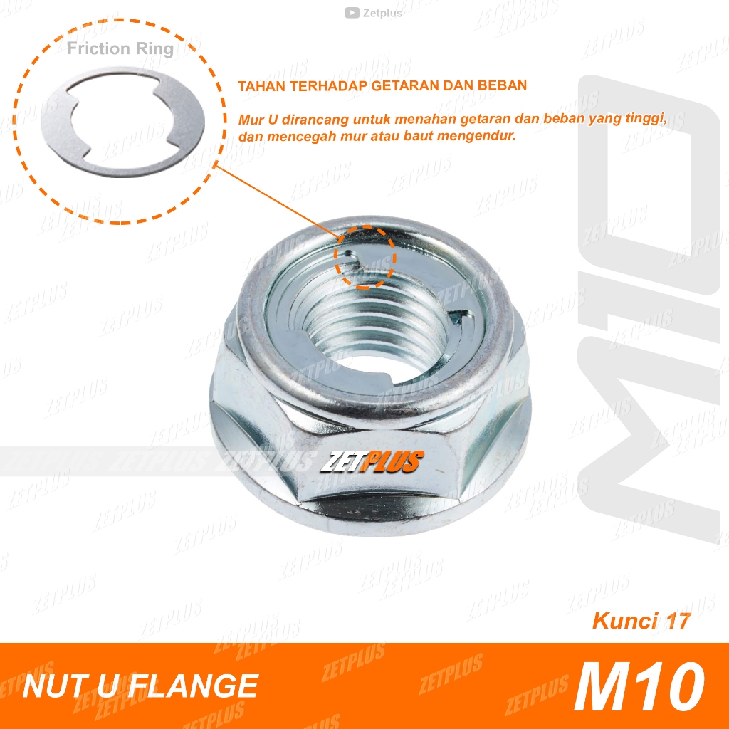 Jual MUR LOCK AS RODA M10 (Kunci 17) / Nut U Flange - Mio Jupiter Vega ...