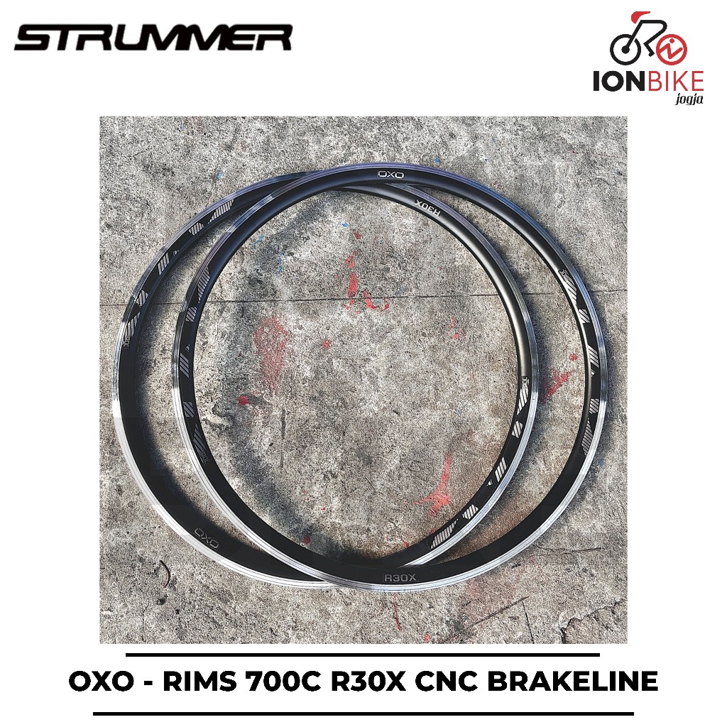 Jual Velg Rim Rims OXO 700 c R30X 36 32 Hole CNC BRAKELINE SILVER 36H ...