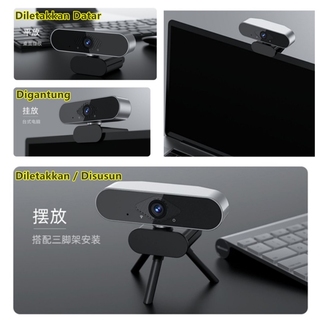 Jual Webcam Laptop 1080P USB Kamera PC 4K Full HD untuk Live Streaming ...