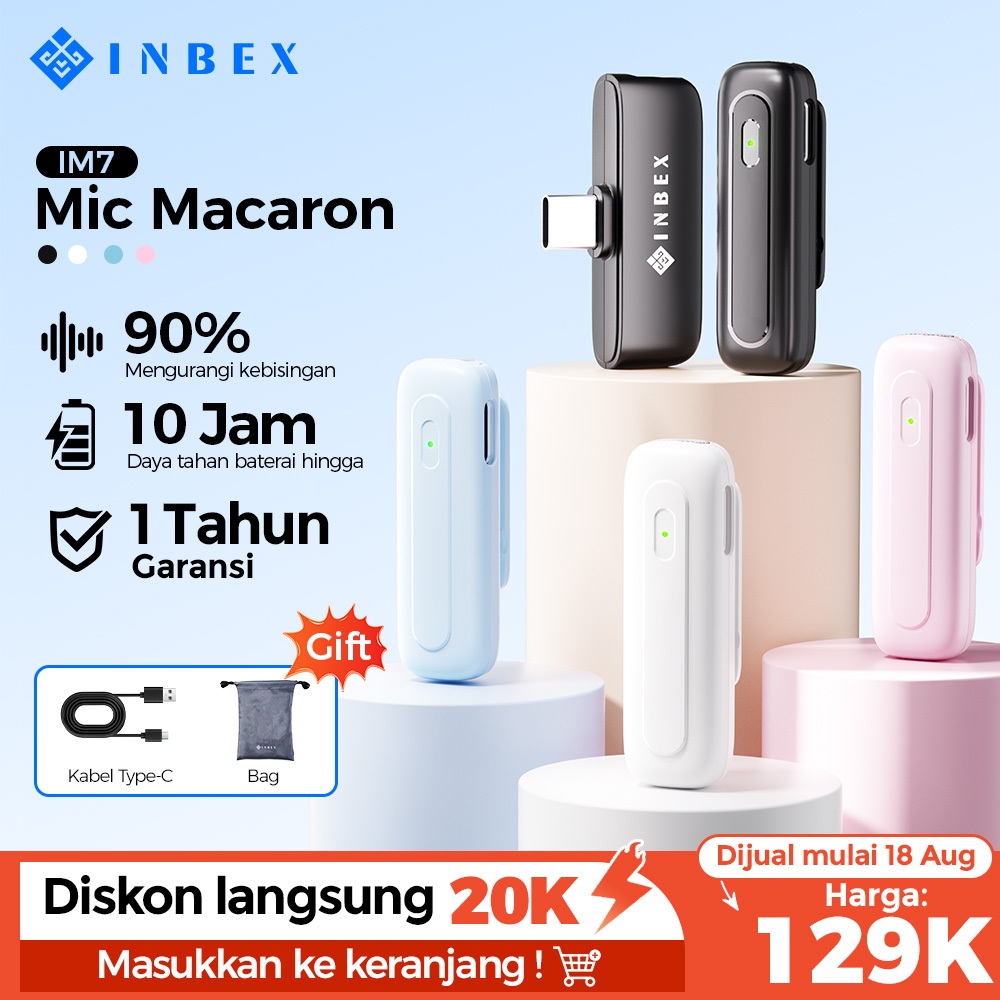 Jual INBEX Microphone Mic Wireless Bluetooth Clip on Karaoke Untuk ...