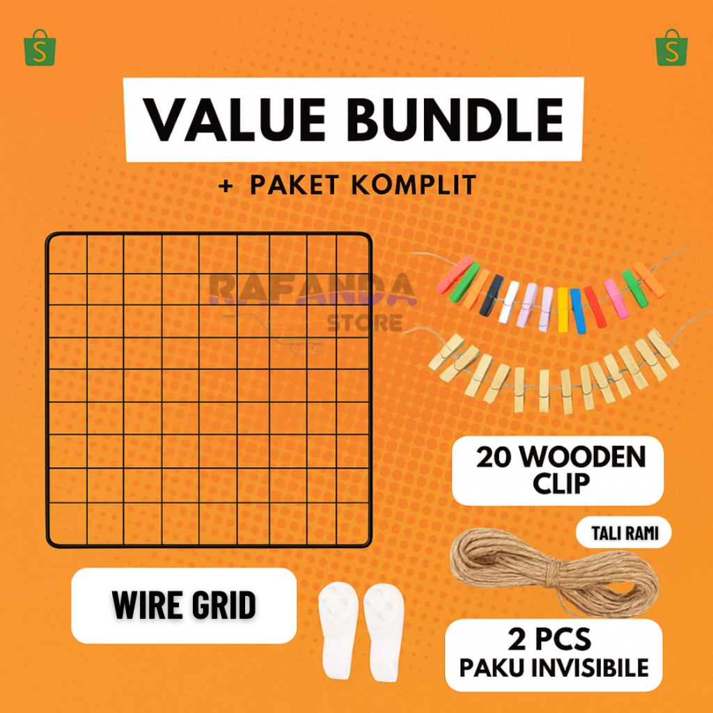 Jual PAKET Wall grid SIAP PASANG wire mesh dinding rak minimalis ...