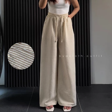 BYACLOTH Everyday Pants Stripe Pants Celana Panjang Wanita Baggy Kantor Kuliah Motif Garis