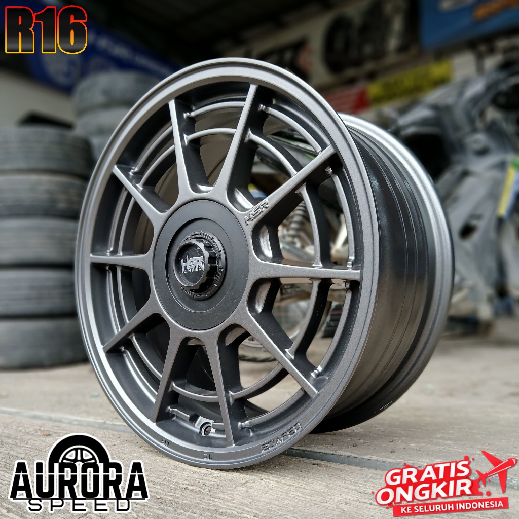 Jual Velg HSR BOAFEO R16 PCD 4X100 Gun Metal Pelek ring 16 mobil Jazz ...