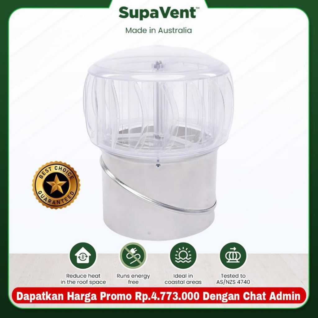 Jual Turbin Ventilator Rumah SupaVent | Turbo Beam | Wind Driven Roof ...