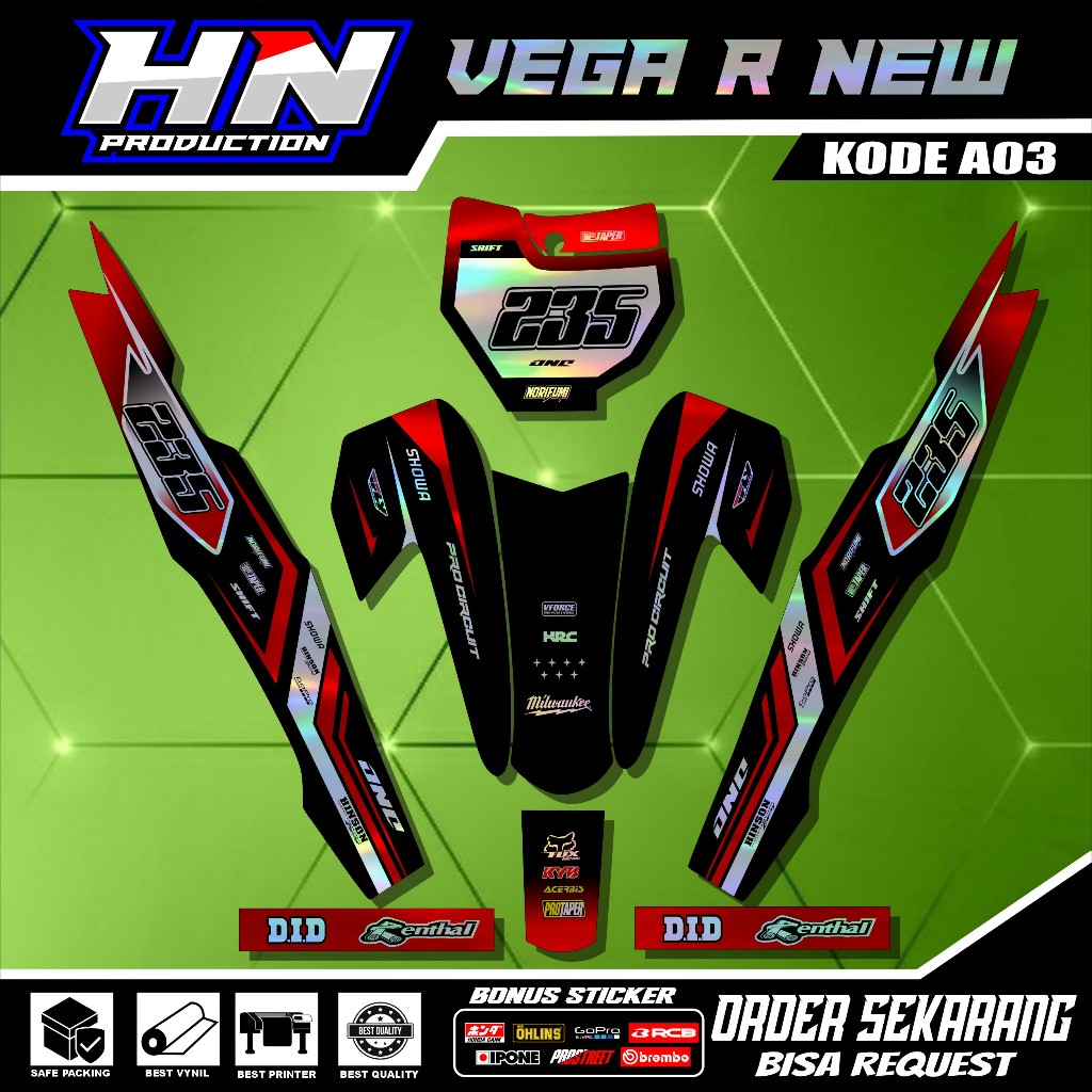 Jual STIKER RBT HOLOGRAM MOTOR RBT VEGA R NEW STIKER BEBEK MODIF CRF ...