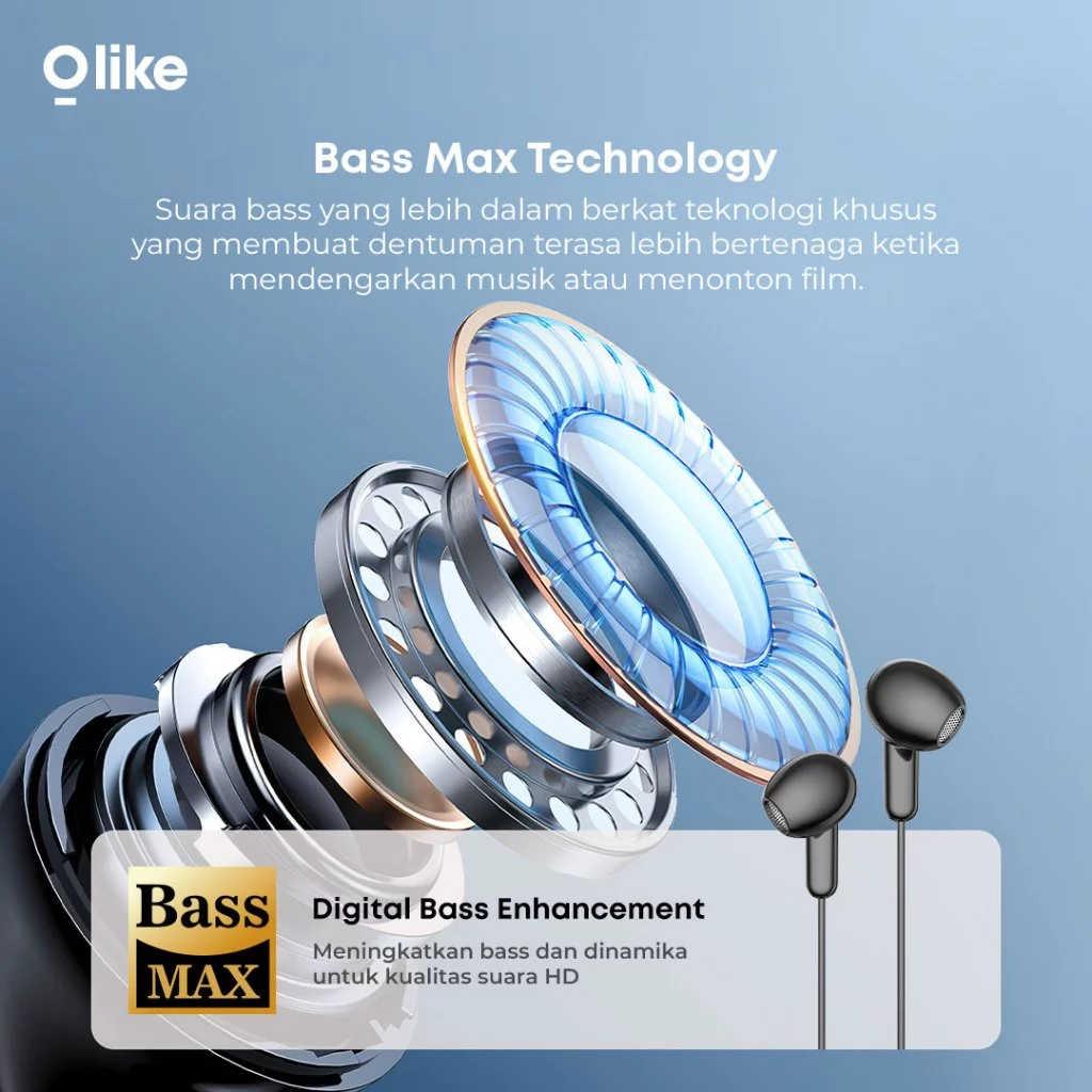 OLIKE Headset Cable E300S Jack 3.5mm | Headset Super Stereo Bass