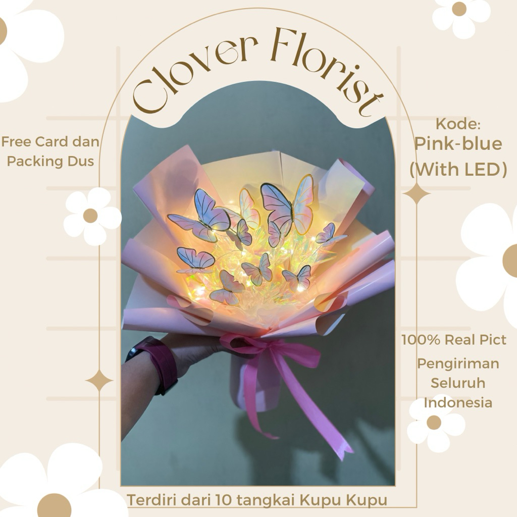 Jual KUPU KUPU BOUQUET - BUTTERFLY BOUQUET VALENTINE - CLOVER FLORIST ...