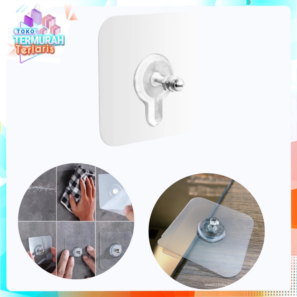 Jual TTT Gantungan Tempel Baut Stiker Bening Ajaib Tanpa Paku Bor Wall ...