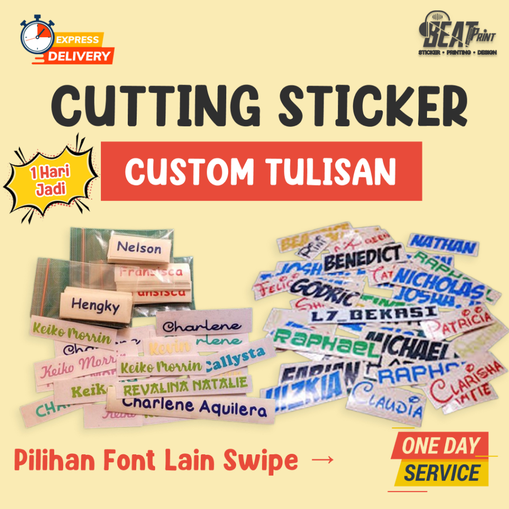Jual Cutting Sticker Nama Tulisan Kata Logo Custom Stiker Motor Helm ...