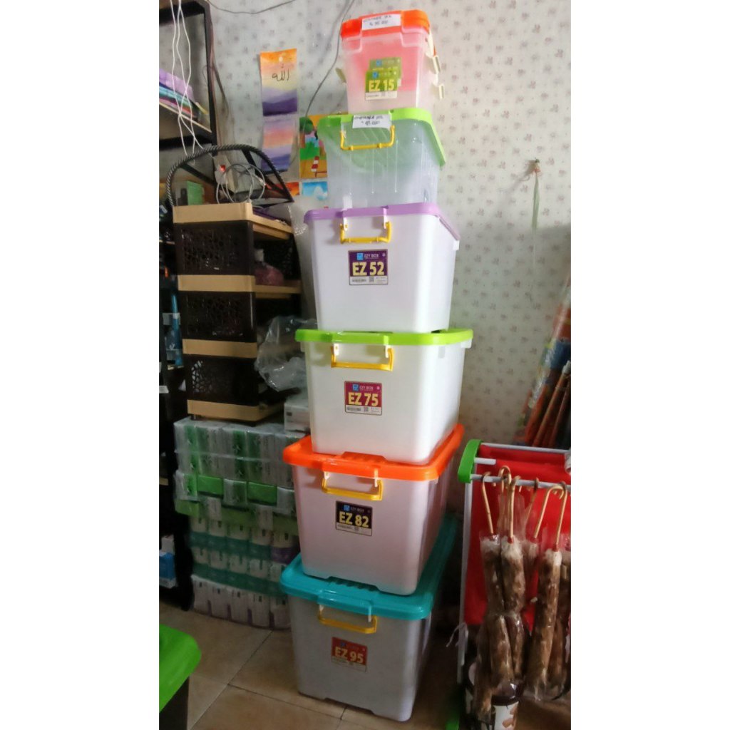 Jual BOX CONTAINER/BOX EZ 52L/82L/45L/95L\90LHITAM | Shopee Indonesia