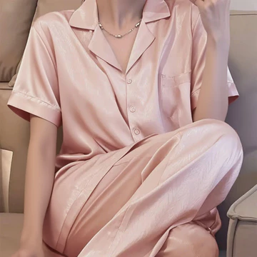 2026 Baju Tidur Piyama Satin Jacquard Wanita Jacquard Prancis