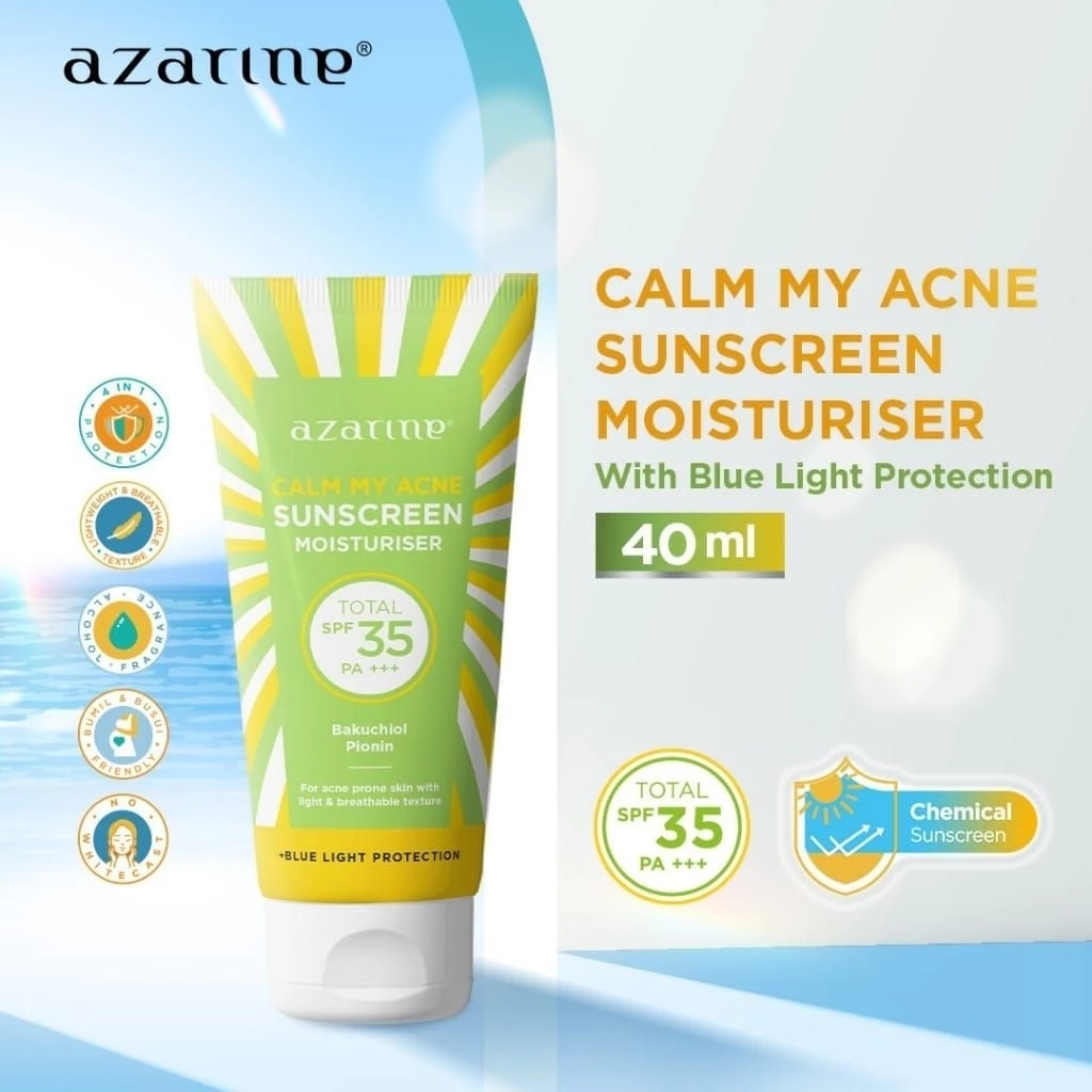 Jual Azarine Acne Sunscreen SPF 35 PA+++ 40ml | Shopee Indonesia